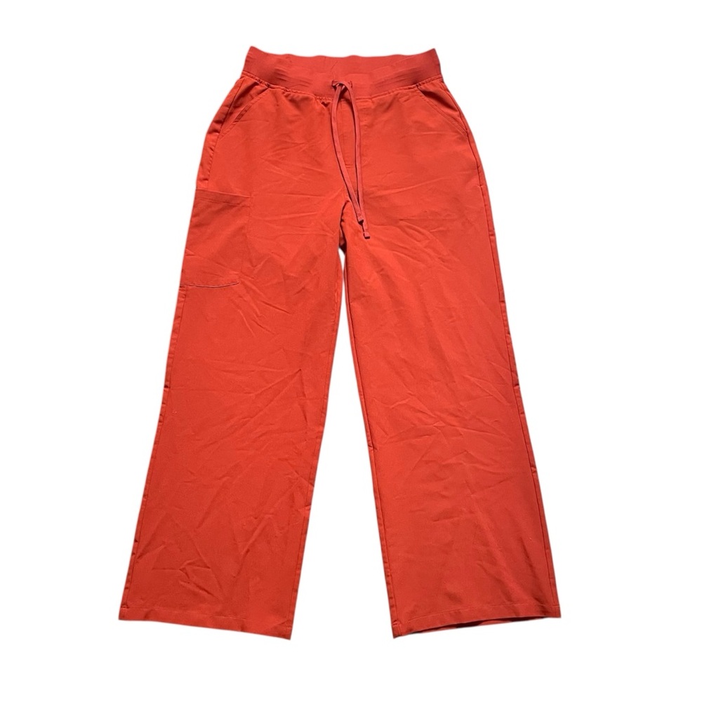 Orange Red Wide-Leg Pants Mandala scrub pants